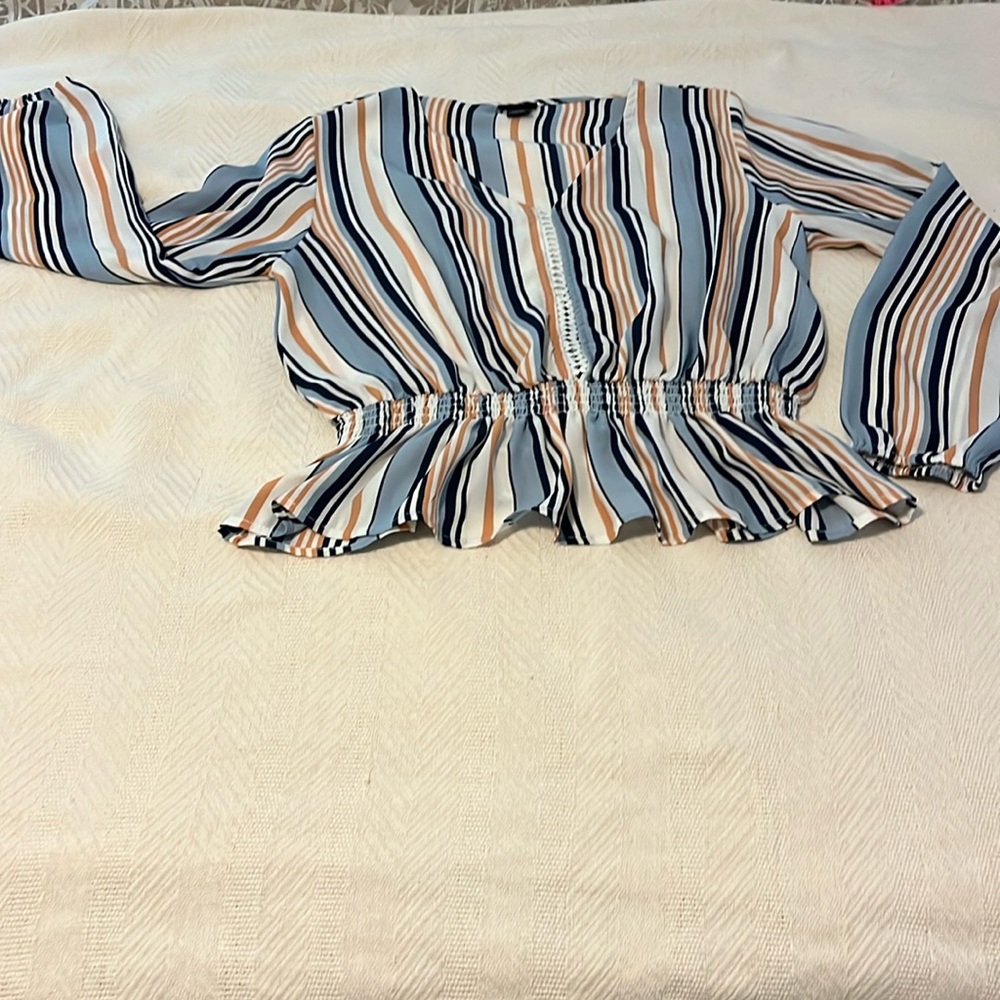 Rue21 Blouse, size L, cute striped design